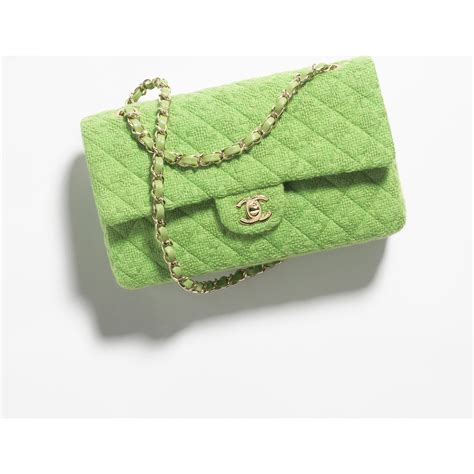 chanel lime green bag|Classic 11.12 handbag, Wool tweed & gold.